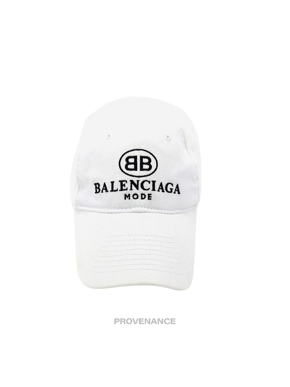 🔴 Balenciaga BB Logo Mode Embroidered Cap Hat - White